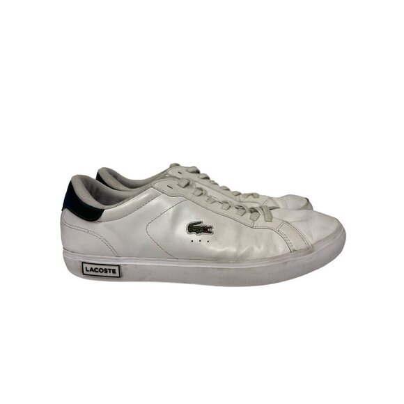 Lacoste Powercourt Low Top Sneakers White Leather Shoes Men's Size 11 - Picture 1 of 9